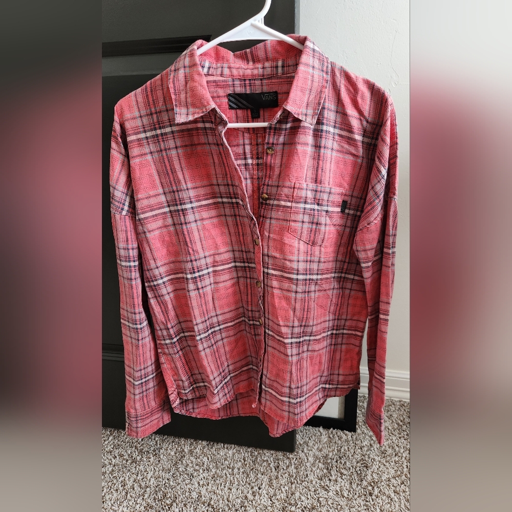 Vans Pink Plaid Button-Up Shirt